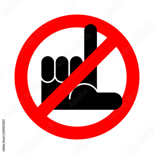 Stop loser. underdog is prohibited. Red prohibition sign ban