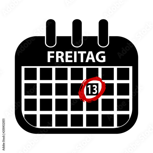 Freitag der Dreizehnte - Vektor Kalender Illustration