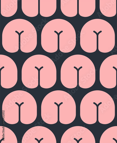 Ass seamless pattern. Backside background. bottom texture