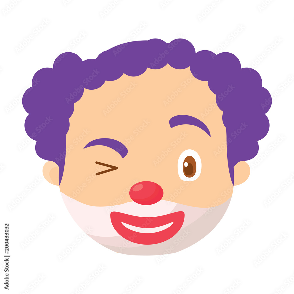 cartoon clown wiking an eye over white background, colorful design. vector illustration cartoon clown wiking an eye over white background, colorful design. vector illustration