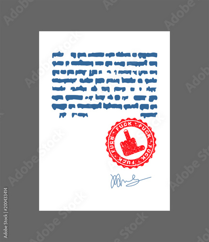 Fuck Stamp for documents. Bullshit Official Boss Answer template for office.
