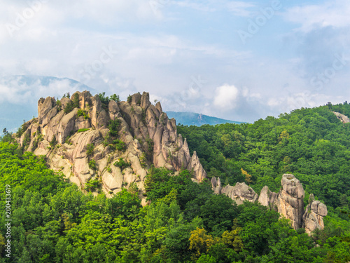 Fantastic fairy rocks in the jungle. Travel nature background