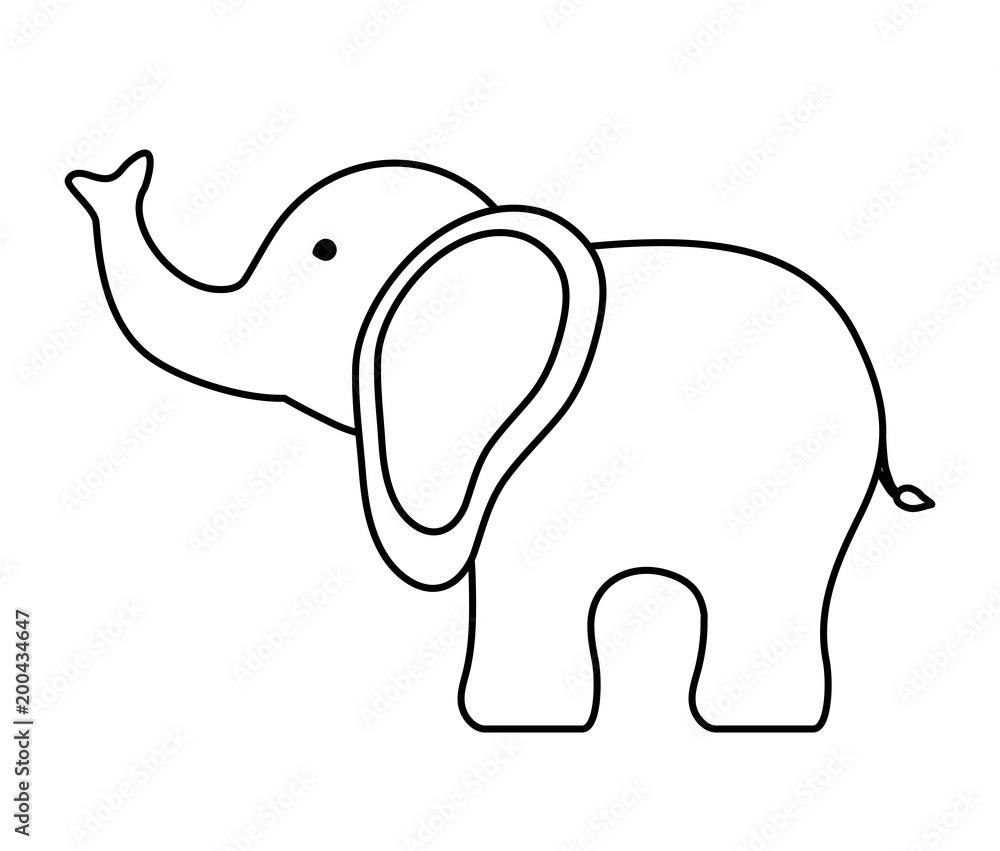 Obraz premium cute elephant icon over white background, vector illustration