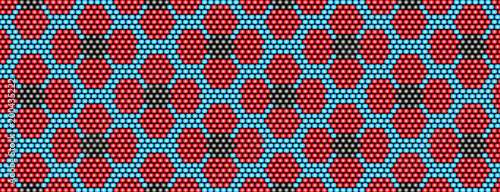 Trendy, modern ethnic beaded, border, pattern, embroidery cross, diamonds, stripe