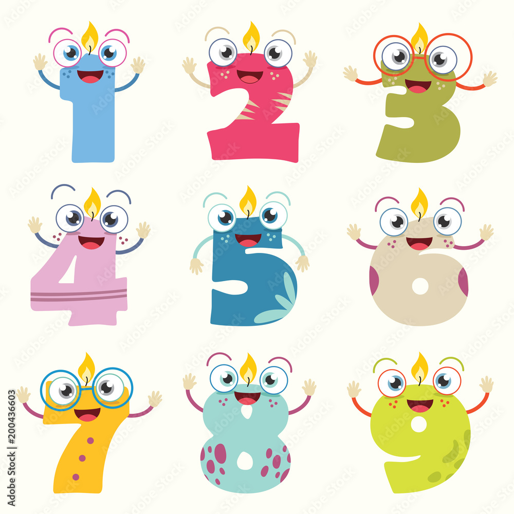Funny Cartoon Numbers Funny Cartoon Numbers