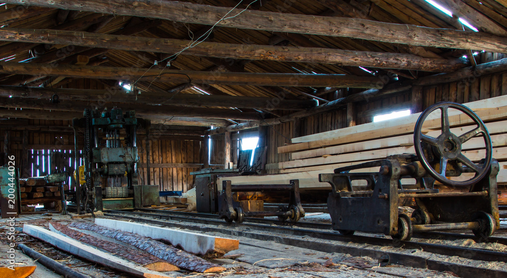 Inside the old sawmill