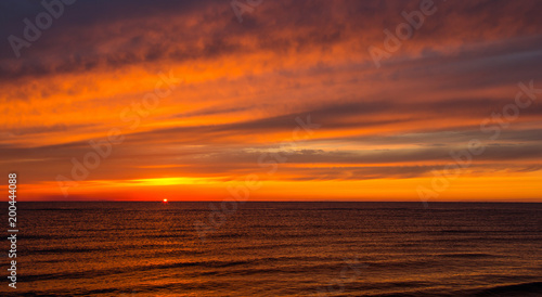 Golden sunset   dawn at sea