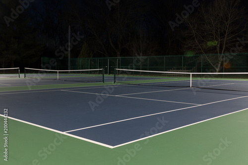 Tennis court at night