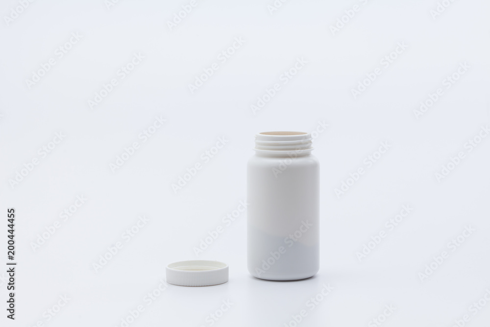 Template of a open white can of tablets Template of a open white can of tablets