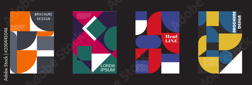 Retro geometric covers design. Eps10 vector.