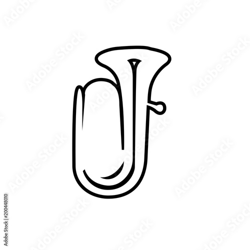 tuba outline on white background