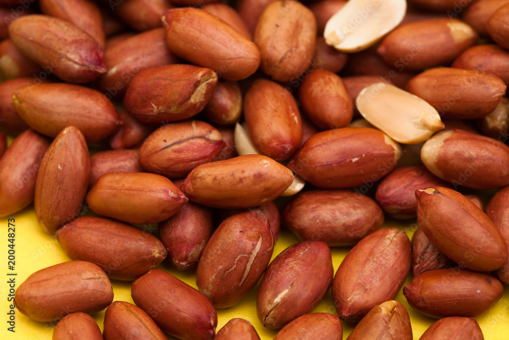 Top view of redskin peanuts background Top view of redskin peanuts background