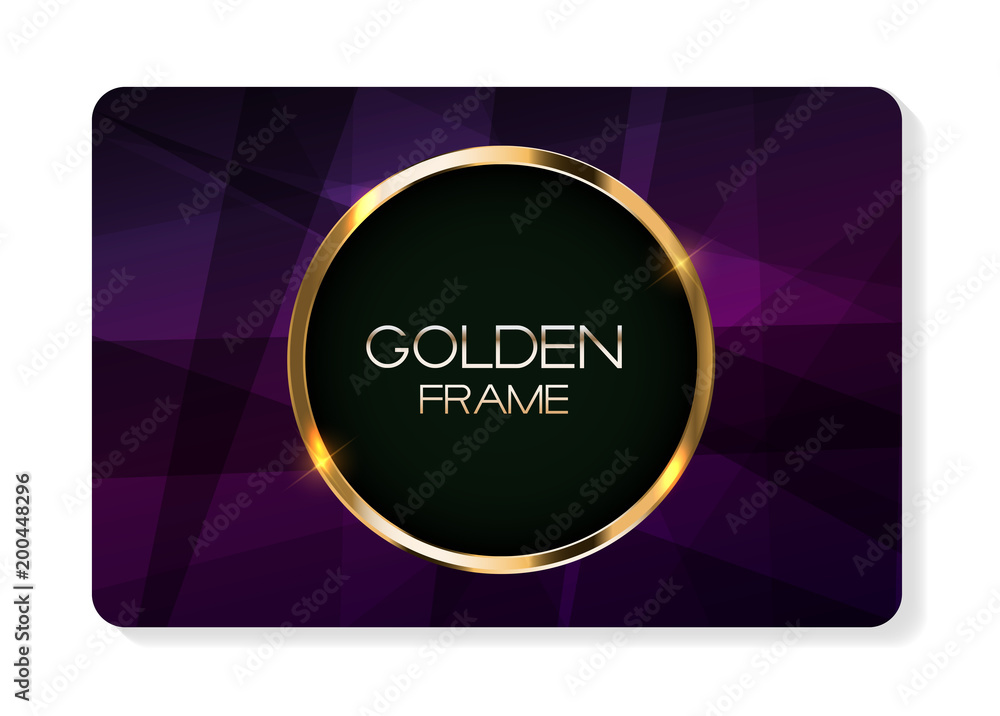 Abstract Card with Golden Frame Vector Illustration Abstract Card with Golden Frame Vector Illustration