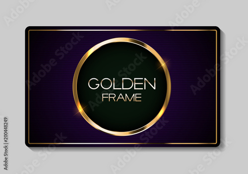 Abstract Card with Golden Frame Vector Illustration