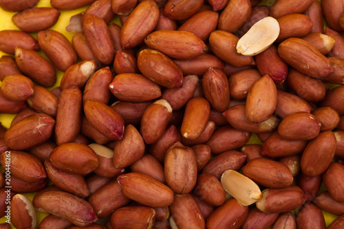  Top view of redskin peanuts background 