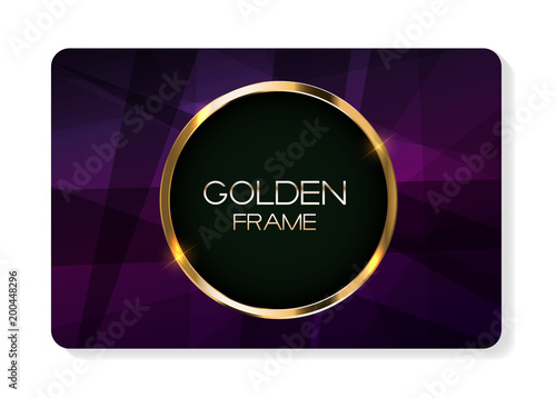 Abstract Card with Golden Frame Vector Illustration