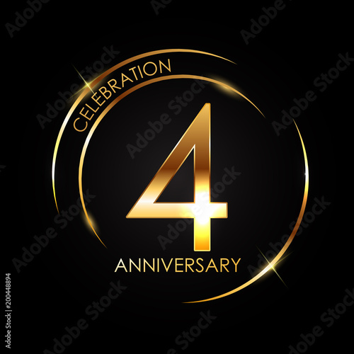 Template 4 Years Anniversary Vector Illustration