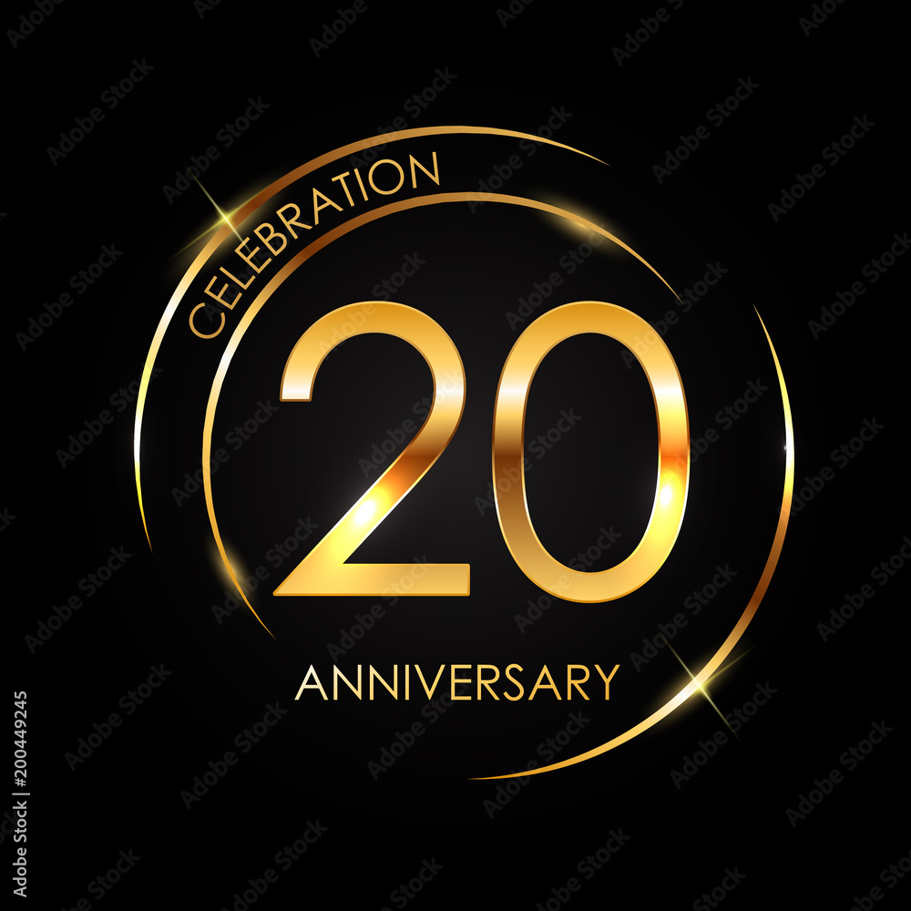 Template 20 Years Anniversary Vector Illustration