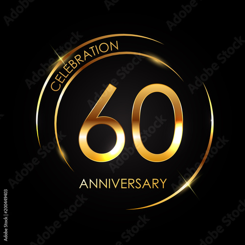 Template 60 Years Anniversary Vector Illustration