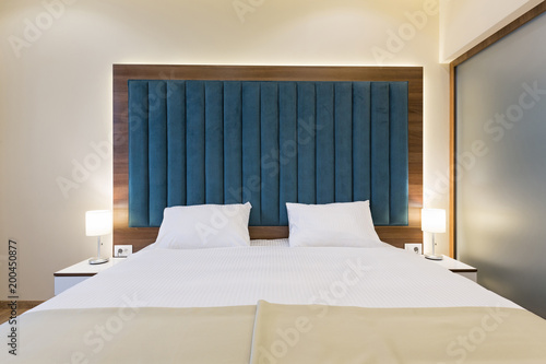Photography Interior of a double bed hotel bedroom