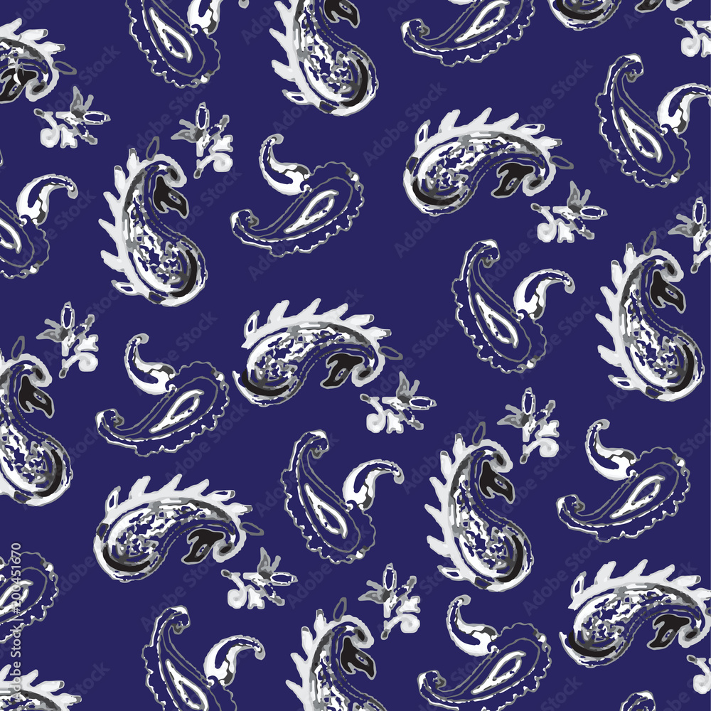 Fototapeta premium Seamless Paisley background. Elegant Hand Drawn pattern.