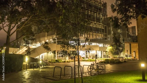 Melbourne, Australia- Swanston Street Park at Night photo