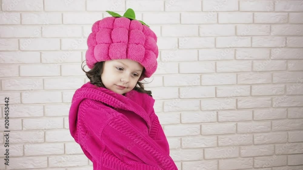 A frightened child. Funny raspberry. A frightened child. Funny raspberry.