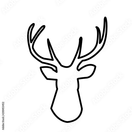 deer head outline clip art on white background