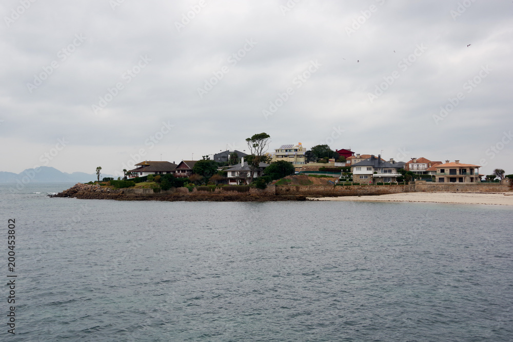 Residences on Toralla island, Vigo, Galicia, Spain