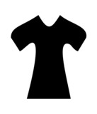 Women's black t-shirt in transparent background