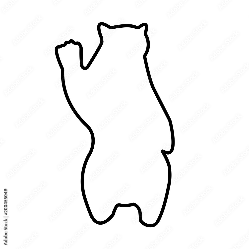 black bear outline clip art on white background,standing up on feet for attacking with paws black bear outline clip art on white background,standing up on feet for attacking with paws