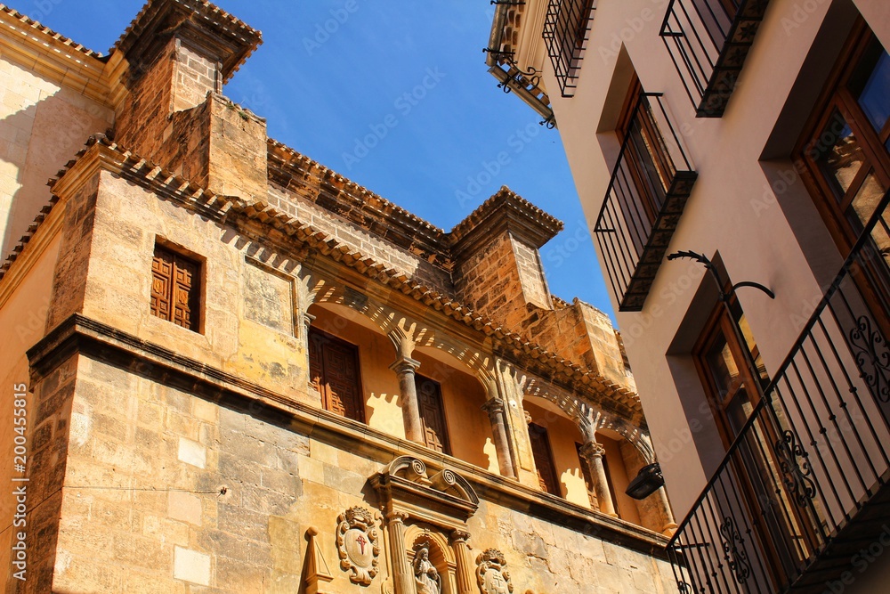 El Salvador church and old facade in Caravaca de la Cruz, Murcia
