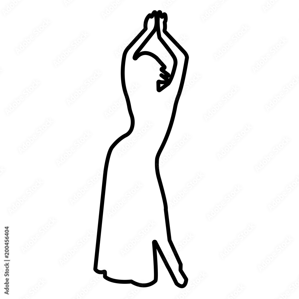 Fototapeta premium belly dancer outlineon white background