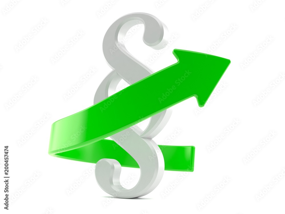 Fototapeta premium Paragraph symbol with green arrow