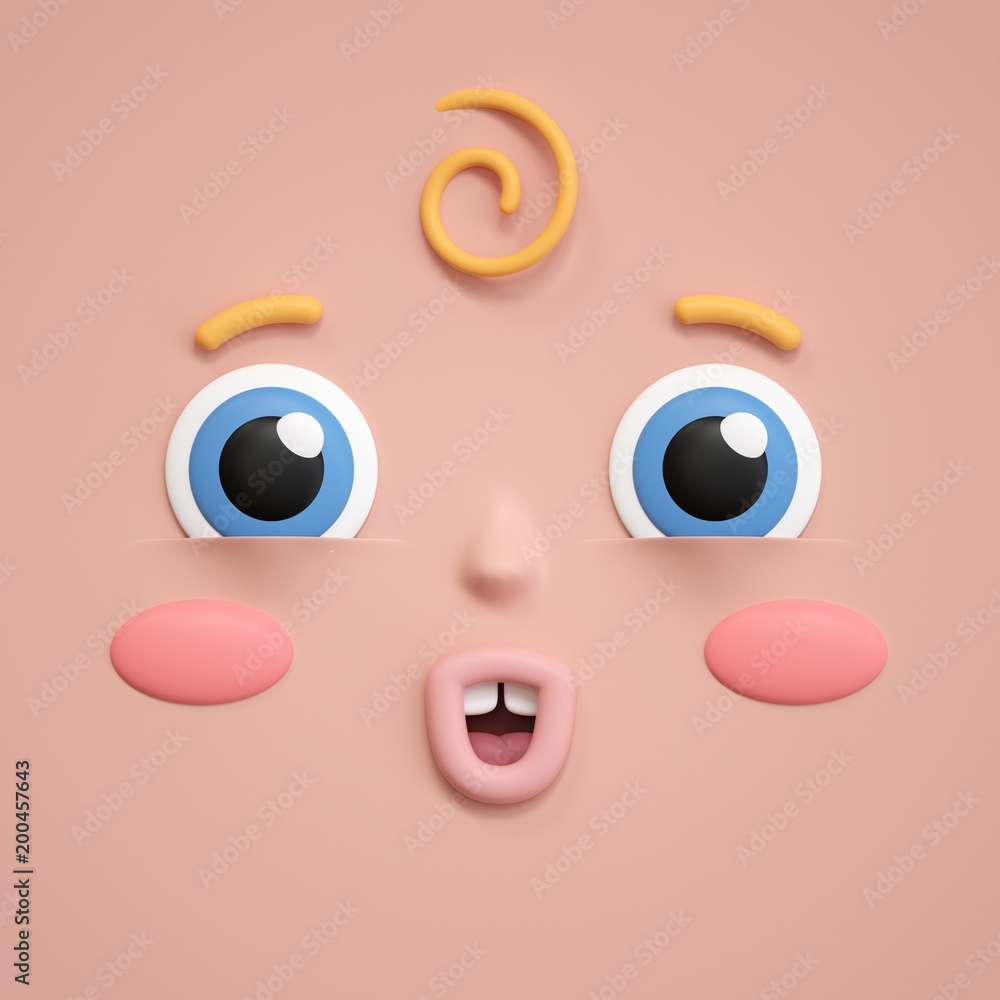 3d rendering, cute baby face icon, emotional facial expression, surprised, amazed, emoji icon, cartoon character 3d rendering, cute baby face icon, emotional facial expression, surprised, amazed, emoji icon, cartoon character