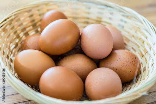 brown eggs in bascket