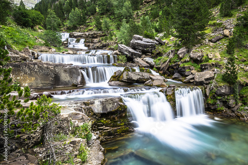 Gradas de Soaso. Waterfall in the spanish national park Ordesa and Monte Perdido  Pyrenees