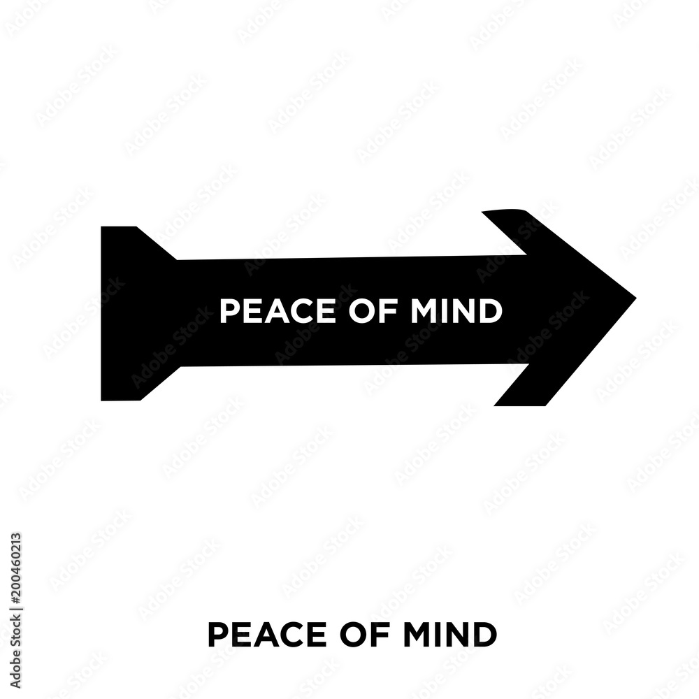 peace of mind icon on white background, in black, vector icon illustration peace of mind icon on white background, in black, vector icon illustration