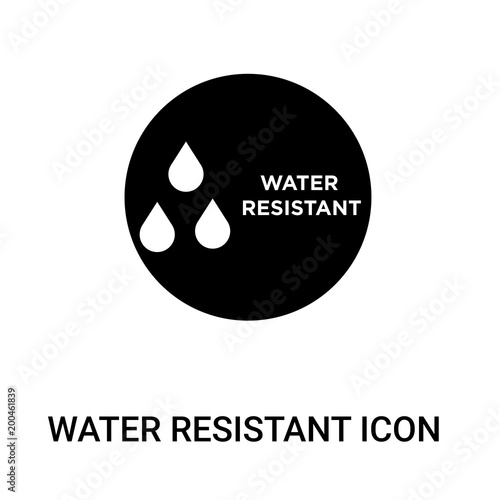 water resistant icon on white background, in black, vector icon illustration