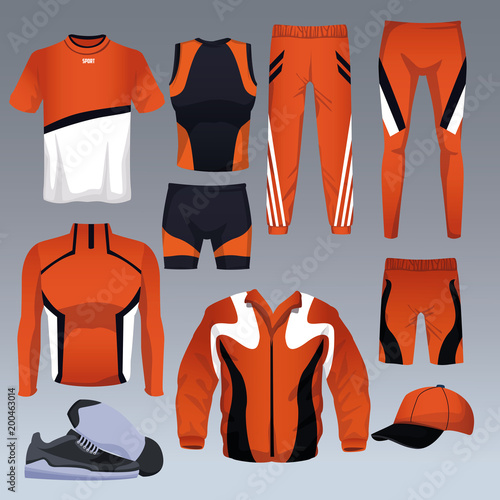 Set of sport wear collection vector illustration graphic design