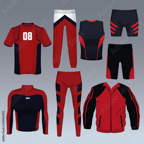 Set of sport wear collection vector illustration graphic design