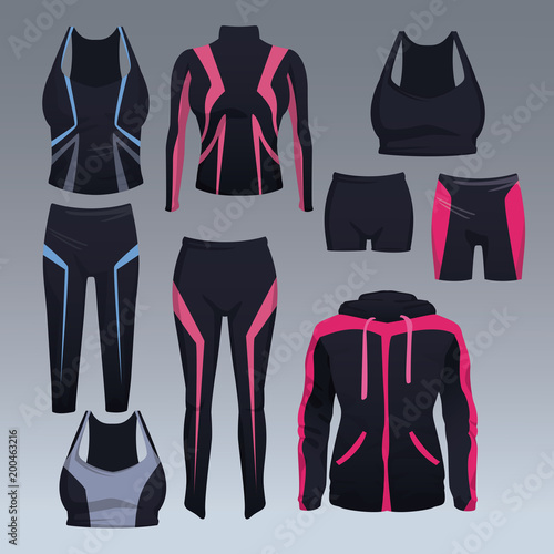 Set of sport wear collection vector illustration graphic design