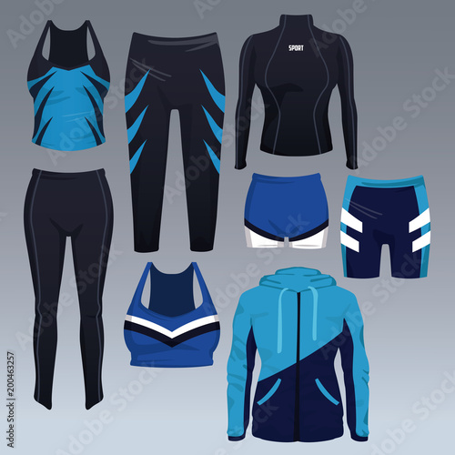 Set of sport wear collection vector illustration graphic design