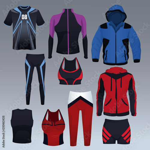 Set of sport wear collection vector illustration graphic design