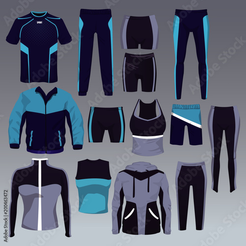 Set of sport wear collection vector illustration graphic design
