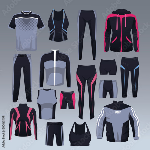 Set of sport wear collection vector illustration graphic design