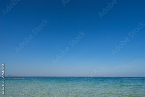 beautiful clear sea and blue sky background