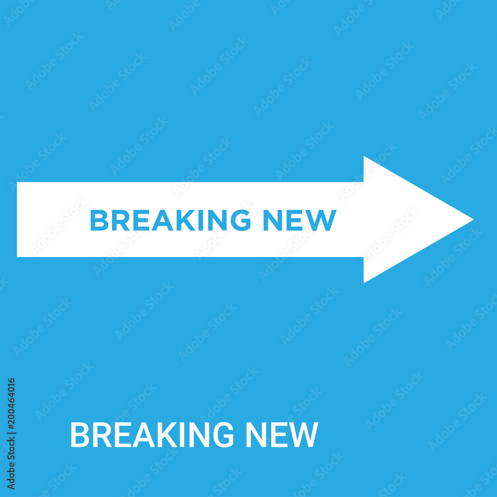 breaking news icon on blue background, in white, vector icon illustration breaking news icon on blue background, in white, vector icon illustration