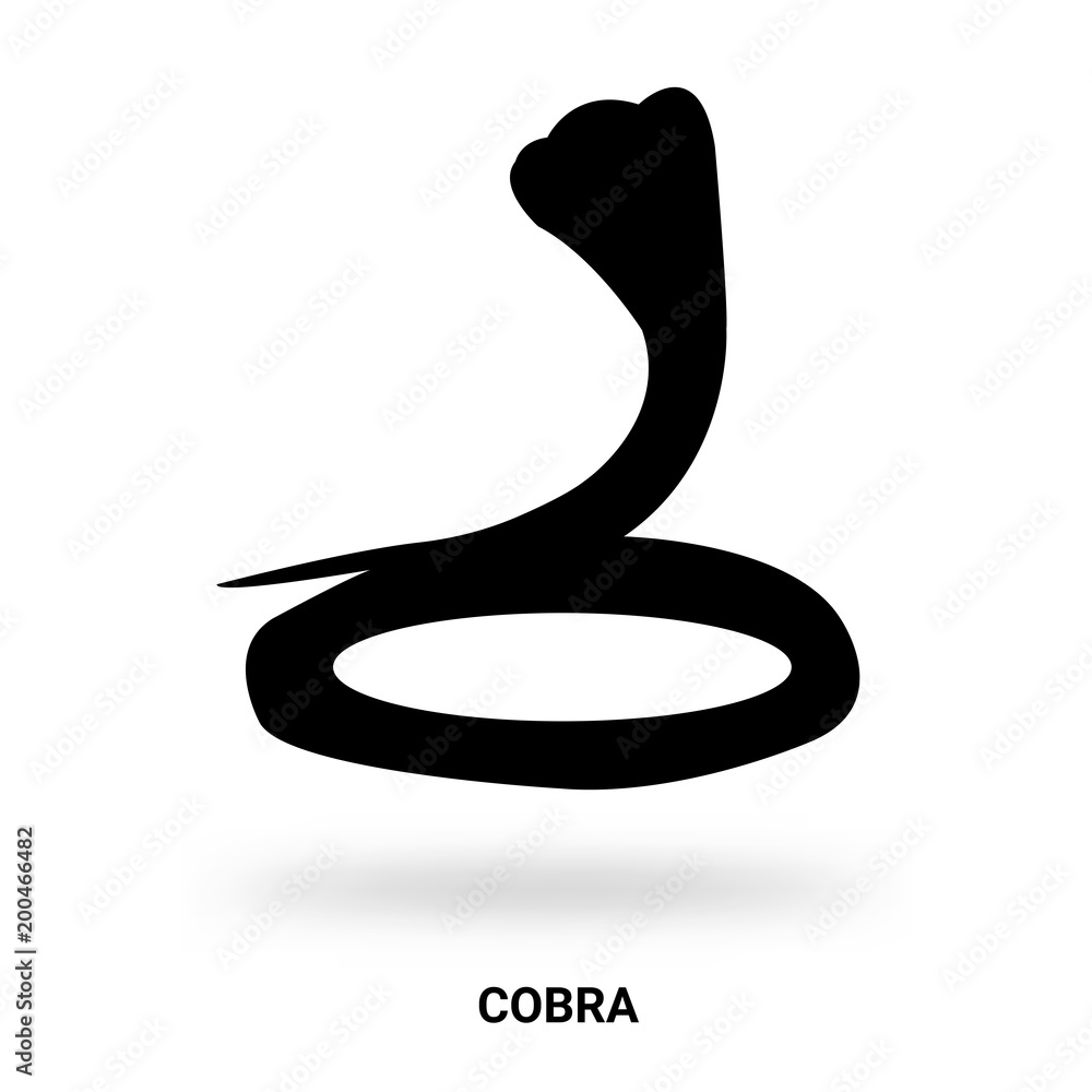 cobra silhouette isolated on white background cobra silhouette isolated on white background