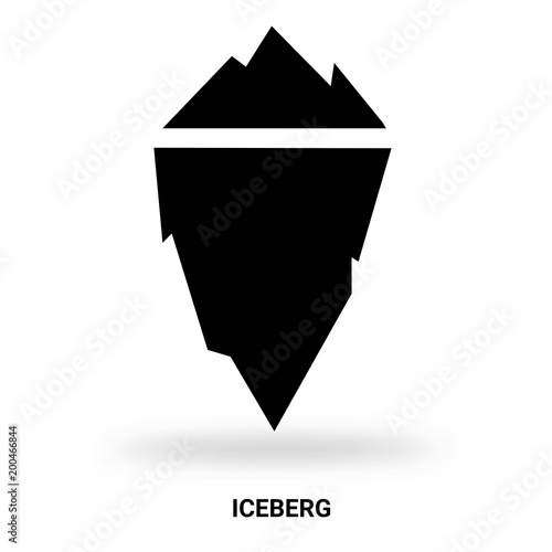 iceberg silhouette isolated on white background